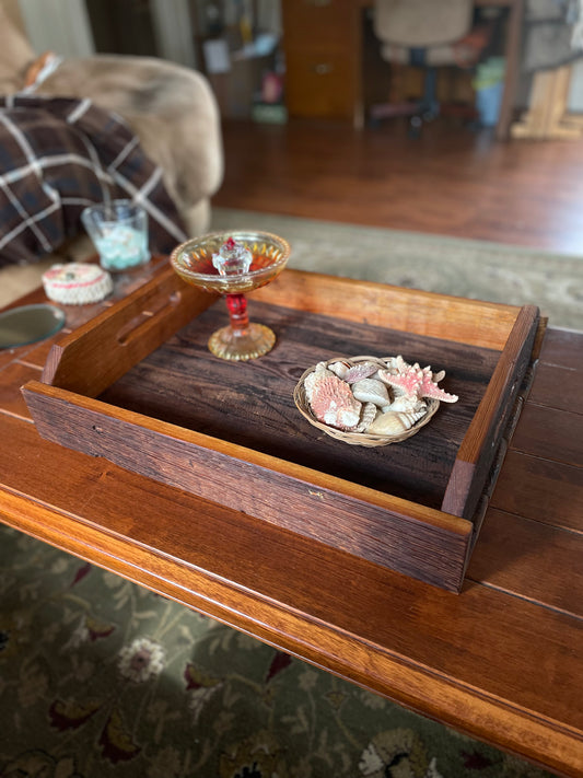 Reclaimed wood tray